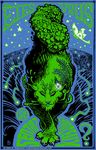 amara_telgemeier cat feline french_text luck poster psychedelia shamrock solo translated 