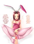  1girl animal_ears bow bowtie breast_grab breast_hold breasts bunny_ears bunnysuit censored code_geass cum feet fingering footjob hard_translated humiliation kallen_stadtfeld legs leotard leotard_aside masturbation nipple_tweak nipples no_shoes pantyhose penis pink_legwear pink_pantyhose pussy pussy_juice self_fondle solo toes torn_clothes torn_pantyhose translated wrist_cuffs yuki_usagi_(mofurafu) 