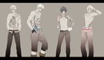  4boys america_(hetalia) axis_powers_hetalia france_(hetalia) highres japan_(hetalia) male male_focus multiple_boys tattoo topless united_kingdom_(hetalia) 