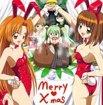  amagi_mikaru animal_ears ankoku_tiger ass bare_legs bird breasts brown_eyes brown_hair bunny_ears bunny_girl bunny_tail bunnysuit christmas cleavage highres hippo_(mermaid_melody_pichi_pichi_pitch) long_hair medium_breasts mermaid_melody_pichi_pichi_pitch multiple_girls nanami_lucia official_style orange_eyes orange_hair penguin seira_(mermaid_melody_pichi_pichi_pitch) short_hair small_breasts tail touin_rina yuuri_(mermaid_melody_pichi_pichi_pitch) 