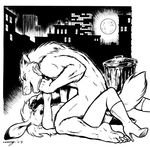  alley canine city cityscape couple female horror joe_rosales lagomorph male megan_giles moon nduli necklace not_rape rabbit straight terror transformation werewolf wolf 