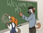  akita anakuro canine chalk chalkboard child class cub cute dog female funny male otter red_riot school shocked stick_figure_porn student teacher 
