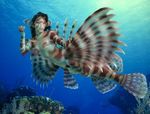  breasts female fins fish lionfish mermaid ocean photo_manipulation photomorph silverfish solo 