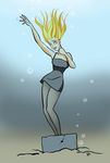  blonde_hair drowning girl pantyhose peril trapped underwater 