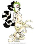  breasts female goth green_eyes green_hair holly_massey lemur mohawk solo tail tentacles zeriara_(character) 