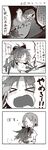  4koma chibi comic greyscale highres long_hair mahou_shoujo_madoka_magica miki_sayaka minigirl mitakihara_school_uniform mitsusaka_mitsumi monochrome multiple_girls sakura_kyouko school_uniform short_hair tears translation_request 