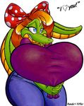  &hearts; alligator breasts english_text female hyper hyper_breasts reptile ronda scalie solo voluptuous wide_hips yiffer 