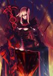  armor armored_dress artoria_pendragon_(all) bad_id bad_pixiv_id blonde_hair boots dress fate/stay_night fate_(series) red_eyes rinbukyoku saber_alter short_hair solo sword thighhighs weapon 