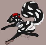  bottomless clover female raised_tail skunk solo spotted_skunk spotty_jaguar spottyjaguar tail 