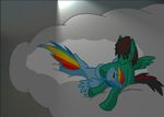  black_hair blue_body cloud cuddle cuddling cute duo equine female feral friendship_is_magic hair mammal multi-colored_hair my_little_pony pegasus rainbow_dash rainbow_dash_(mlp) rainbow_hair unknown_artist wings 