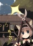  animal_ears black_hairband cat_ears crescent fuurin_(omaemona) gardening grey_eyes hairband house kemonomimi_mode konpaku_youmu myon_(phrase) portrait shears short_hair silver_hair solo sparkle touhou translated 