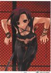  absurdres belt black_eyes black_hair blush bracelet breasts cleavage dogs:_bullets_&amp;_carnage fuyumine_naoto highres jewelry katana miwa_yoshikazu navel necklace open_fly scan scar short_hair small_breasts solo sword unzipped weapon 
