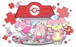  audino blissey chansey egg happini happiny hat lowres nurse_cap poke_ball pokemon syringe tabunne 