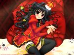  black_hair blush queen_of_hearts red_eyes tagme thighhighs 
