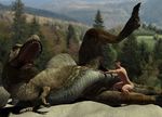  animal bestiality dinosaur female feral fisting human human_on_feral interspecies male mammal scalie size_difference theropod tyrannosaurus_rex tyranosaurus wookiee wookiee_(artist) zoo 