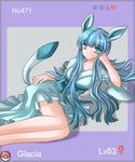  blue_eyes female gijinka glaceon glacia pok&eacute;mon pok&eacute;morph ryuna-chan solo 