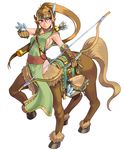  bottomless bow_and_arrow centaur equine female hooves horse kenkou_kurosu solo taur tribal warrior 