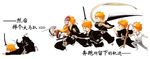  artist_request bankai bleach chibi chinese horns katana kurosaki_ichigo male_focus mask multiple_boys multiple_persona sandals sheath shikai shoes sneakers sword tensa_zangetsu_(bankai) translated weapon zangetsu_(shikai) 