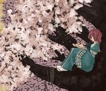  bad_id bad_pixiv_id cherry_blossoms japanese_clothes nagami_tami petals pink_eyes pink_hair rope saigyouji_yuyuko solo touhou tree 