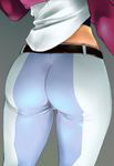  ass belt close-up from_behind gundam gundam_00 pants pov_ass simple_background skin_tight solo sumeragi_lee_noriega tight tyno_(pixiv) 