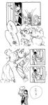  1girl child comic dress greyscale holding kanke_(yonkuma) monochrome nia_teppelin older simon tengen_toppa_gurren_lagann time_paradox translation_request 