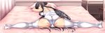  ass black_hair cameltoe fat_mons highres legs original partially_visible_vulva see-through shino_(comic_penguin_club) solo split spread_legs thighhighs wet 