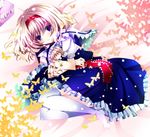 alice_margatroid bad_id bad_pixiv_id blonde_hair blue_dress blue_eyes blush bug butterfly capelet character_doll doll doll_hug dress hairband hat insect kirisame_marisa lying nanase_nao on_side ribbon solo thighhighs tissue_box touhou white_legwear witch_hat yellow_eyes zettai_ryouiki |_| 