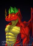  american_dragon:_jake_long ayndrew dragon fangs jake_long male muscles reptile scalie solo standing tail wings yellow_eyes 