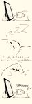  2018 black_sclera camel_toe clothing dialogue english_text female food_creature japanese_clothing lying maebari monitor monochrome mostly_nude noseless not_furry onigiri pafu_(ɯ(_&ndash;_&ndash;_)ɯ) pictographics pillow plump_labia pussy simple_background sleeping smug_face snoring solo tan_background text white_eyes ɯ(_&ndash;_&ndash;_)ɯ 