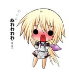  blonde_hair blush charlotte_dunois chibi infinite_stratos long_hair nanatu_yashiki solo uniform 