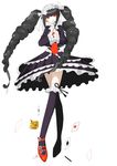  bad_id bad_pixiv_id black_hair black_legwear bonnet celestia_ludenberck danganronpa danganronpa_1 drill_hair gothic_lolita lolita_fashion pa_(artist) red_eyes simple_background solo thighhighs twin_drills twintails 