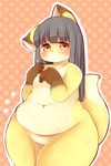  brown_eyes canine chubby fat female fox hair long_black_hair long_hair mammal mcdonnell-douglas overweight solo tail 