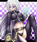  belly_button belt chains gloves m.u.g.e.n midriff mugen_(game) navel sula white_hair 