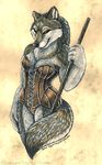  canine corset female graywolf ingrid_houwers polearm solo staff wolf 