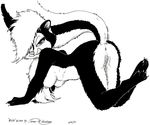  all_fours anus black_and_white breasts butt female james_m_hardiman looking_at_viewer mammal monochrome nichole nicole nude plain_background presenting presenting_hindquarters pussy raised_tail seductive skunk solo tail white_background 