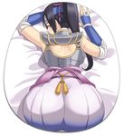  armor ass ass_mousepad backboob bad_id bad_pixiv_id black_eyes black_hair breasts gauntlets inahime_(sengoku_musou) looking_back maou_alba medium_breasts mousepad ponytail sengoku_musou solo top-down_bottom-up wide_hips 