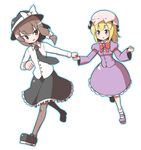  bad_id bad_pixiv_id bangs holding_hands maribel_hearn multiple_girls pantyhose touhou usami_renko yuragi_(nukomomo) 