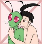  ahoge alien dib gay human invader_zim irken licking male mammal tongue unknown_artist zim 