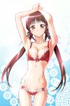  absurdres belly bra breasts highres houjouin_seika lingerie navel panties princess_lover red_bra red_panties twintails underwear 