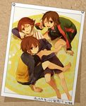  :p bad_id bad_pixiv_id barefoot brown_eyes brown_hair feet fideo_aldena handa_shin'ichi ichinose_kazuya inazuma_eleven inazuma_eleven_(series) looking_up lying male_focus multiple_boys one_eye_closed ono_(0_no) photo_(object) tongue tongue_out v 