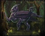  artonis dragon female feral outside plump_labia presenting purple pussy raised_tail scalie solo tail tree wet wings 