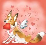  &hearts; &lt;3 bandanna blondefoxy canine dog female feral mammal non-anthro solo wings 