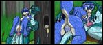  anthro anus blue_hair breasts canine claws cradling cum cum_in_pussy cum_inside dinosaur erection fellatio female fingering fox hair krystal male mammal masturbation nintendo nipples oral oral_sex outside pacikat penis penis_grab raptor sauria scalie sex stand_and_carry_position standing star_fox star_fox_adventures straight swamp video_games 