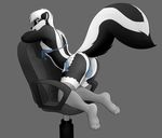 accelo background_gradient bent_over blue_eyes bulge butt chair crossdressing cute hair hindpaw looking_at_viewer male nav-pod open_mouth panties presenting raised_tail short_hair skunk solo tail underwear white_hair wide_hips 