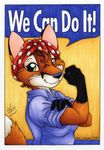  1942 2009 canine female fox furrified headscarf iconic j_howard_miller michele_light poster preview rosie_the_riveter solo thumbnail tiny tough 