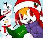  book carols cold cub hat male paige paige_(character) shota singing snow snowman solo xmas ♪ 
