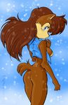  breasts butt chadthecartoonnut female misplaced_tail nude sally_acorn side_boob solo sonic_(series) 
