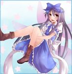  boots bow dress hair_bow ram_hachimin solo star_sapphire touhou wings 