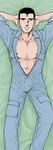  abe_takakazu cropped dakimakura kuso_miso_technique male male_focus open_clothes open_shirt shirt yaranaika 