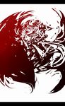  abstract bad_id bad_pixiv_id f7(eiki) ff_gradient gradient hat highres letterboxed monochrome red_eyes remilia_scarlet solo spot_color touhou wings 